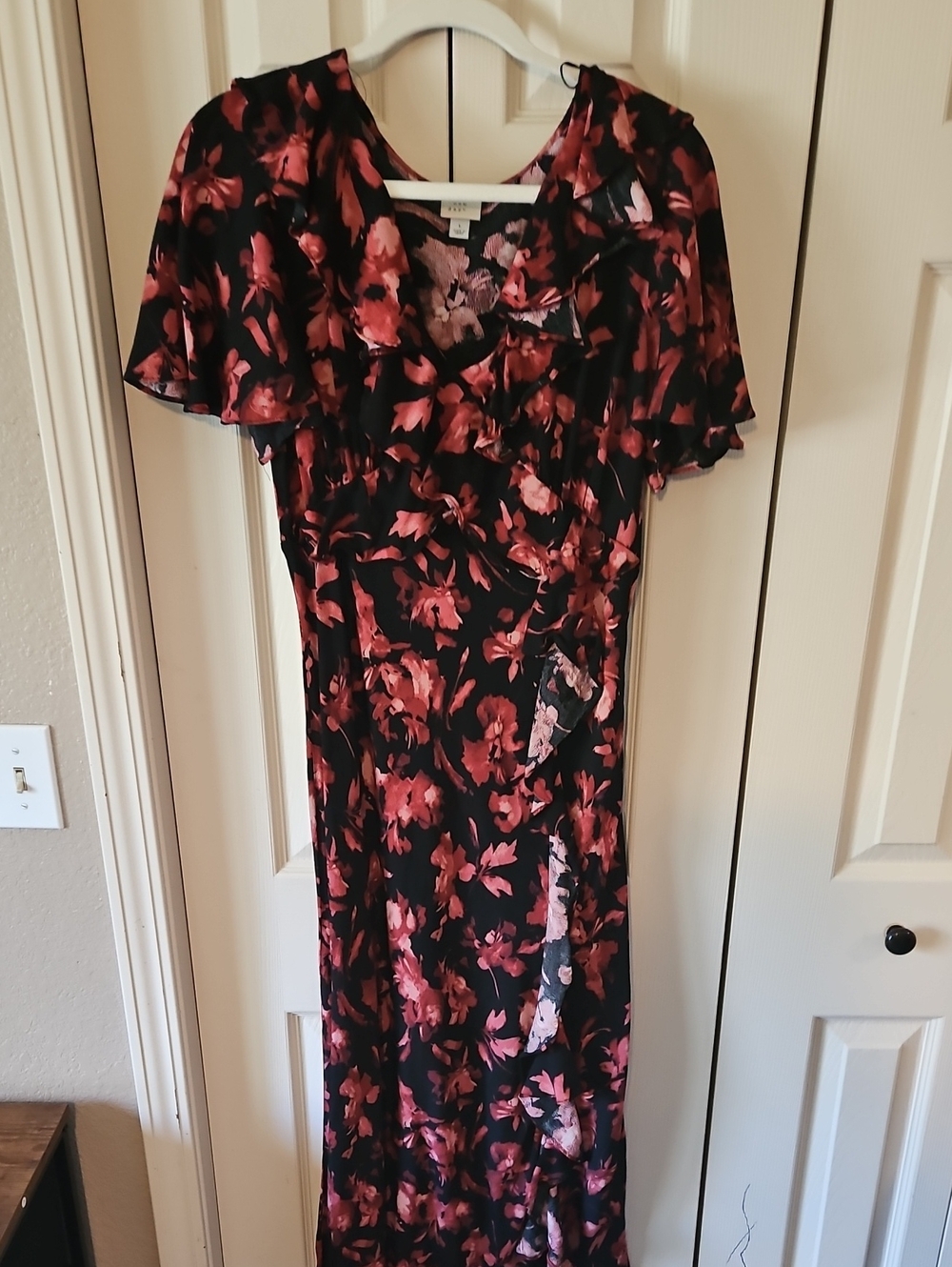 Floral Black & Pink Maxi Dress